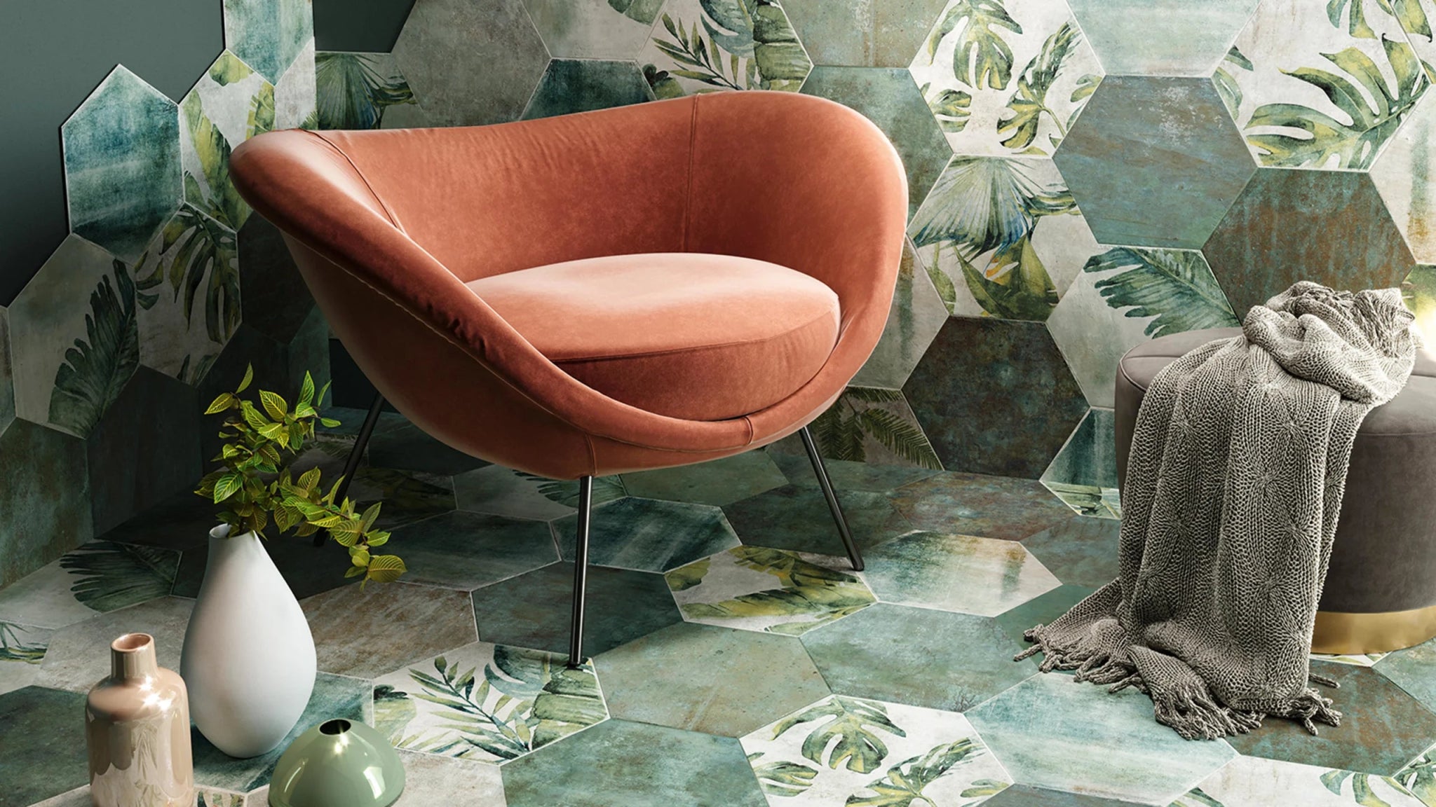 Zyx Amazonia 220973 Vloertegel 320X368 Tropic Emerald 9Mm Mat R9 - Mozaiektegel.com