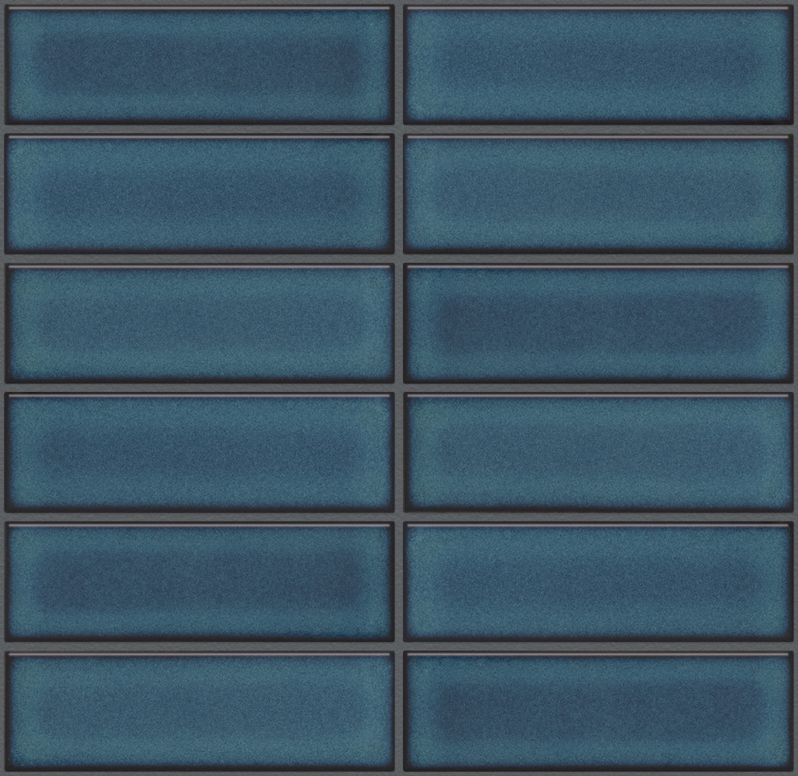 AF45625 Azure Blue Glossy Barcelona - Rectangle 45x145mm, voeg antracite