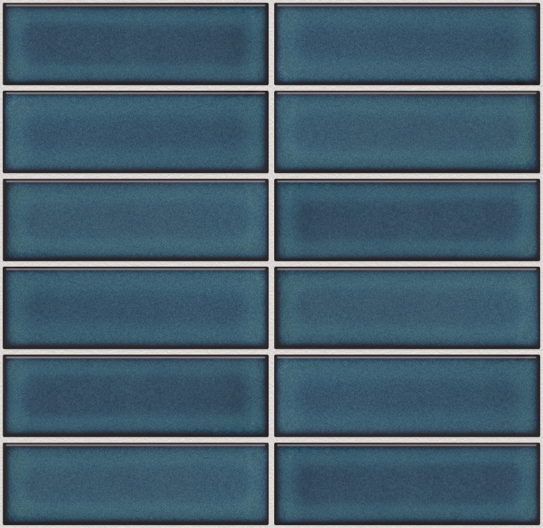 AF45625 Azure Blue Glossy Barcelona - Rectangle 45x145mm, voeg silver grey