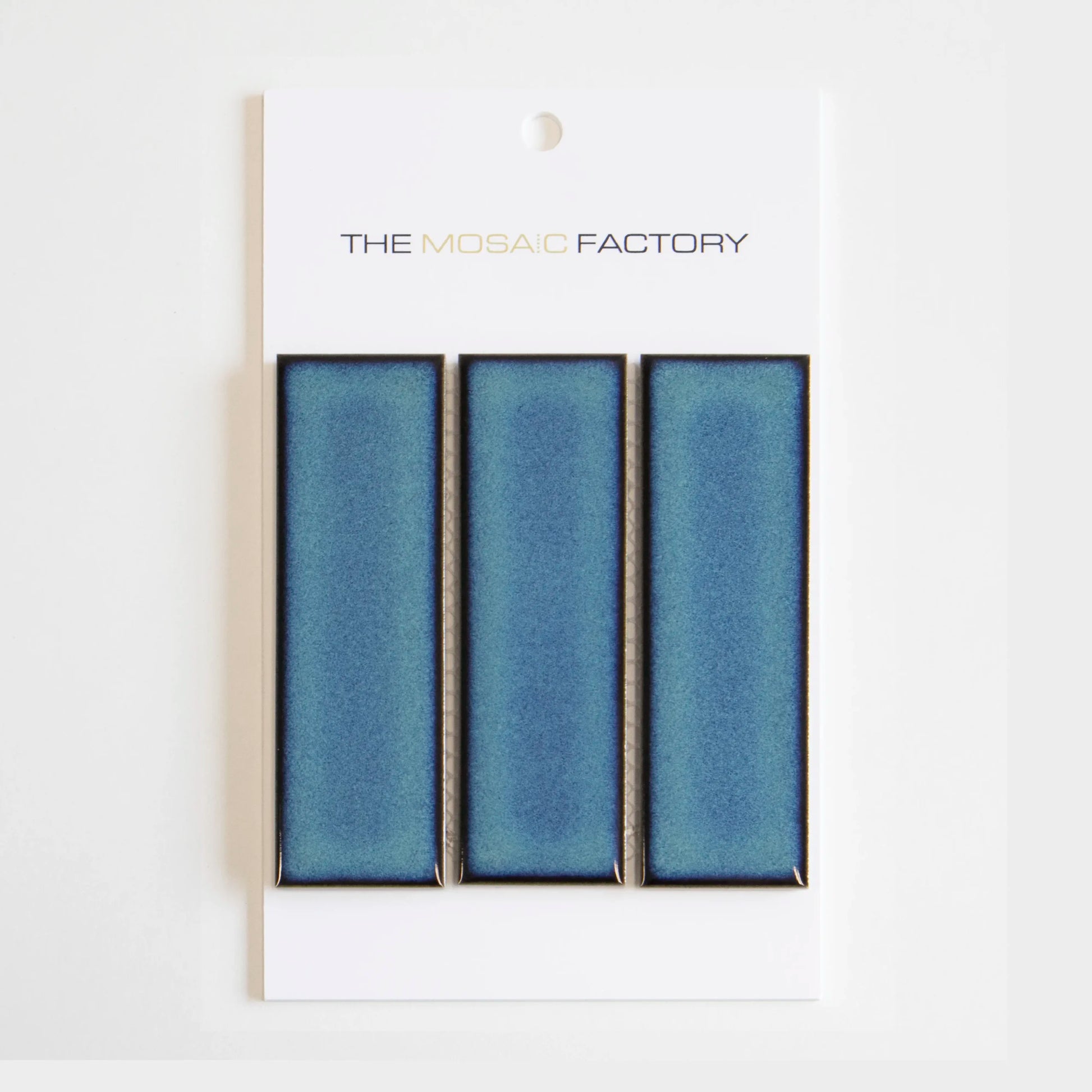 The Mosaic Factory Barcelona Mozaiek Tegel Rechthoek - Azure Blue Speckle Porselein Geglazuurd 291x297 mm - Mozaiektegel.com