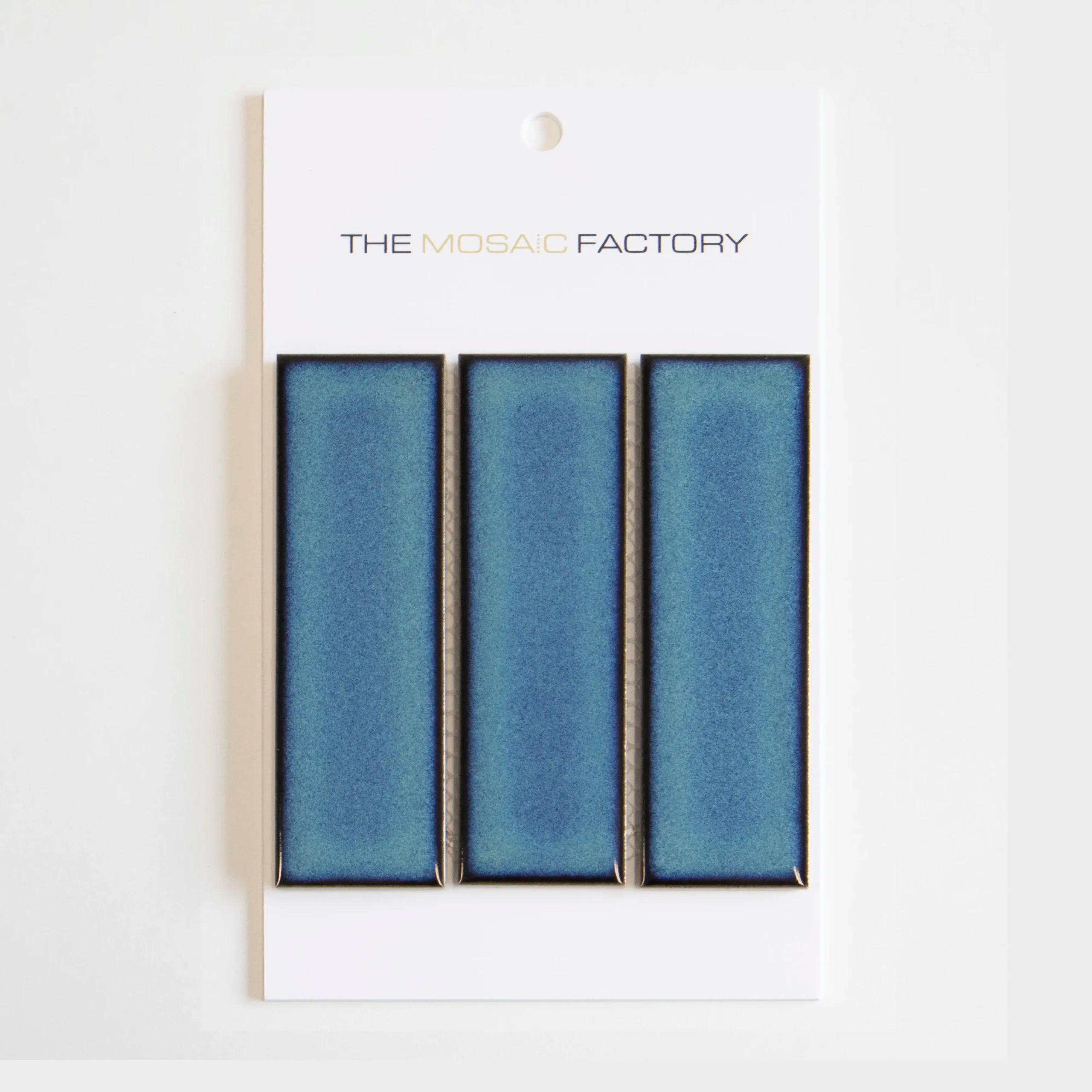 The Mosaic Factory Barcelona Mozaiek Tegel Rechthoek - Azure Blue Speckle Porselein Geglazuurd 291x297 mm - Mozaiektegel.com