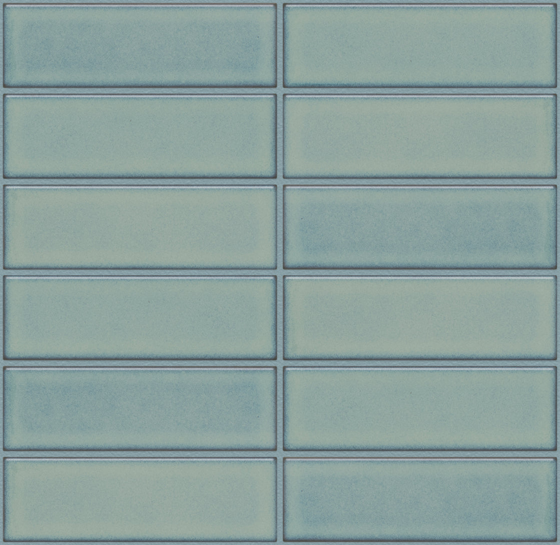 The Mosaic Factory Barcelona Mozaiek Tegel Rechthoek - Turqouise Porselein Geglazuurd 291x297 mm, voeg green grey