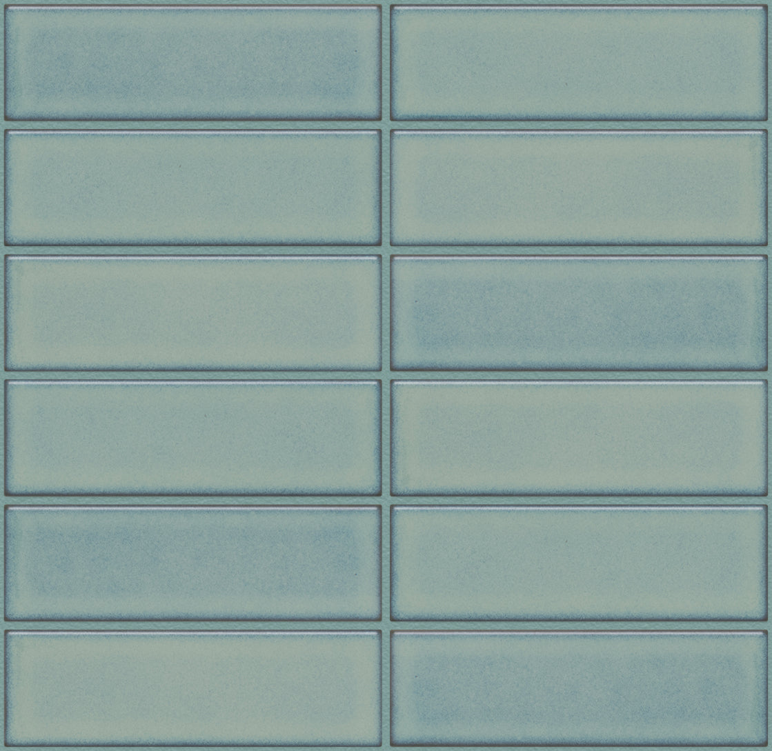 The Mosaic Factory Barcelona Mozaiek Tegel Rechthoek - Turqouise Porselein Geglazuurd 291x297 mm, voeg sage