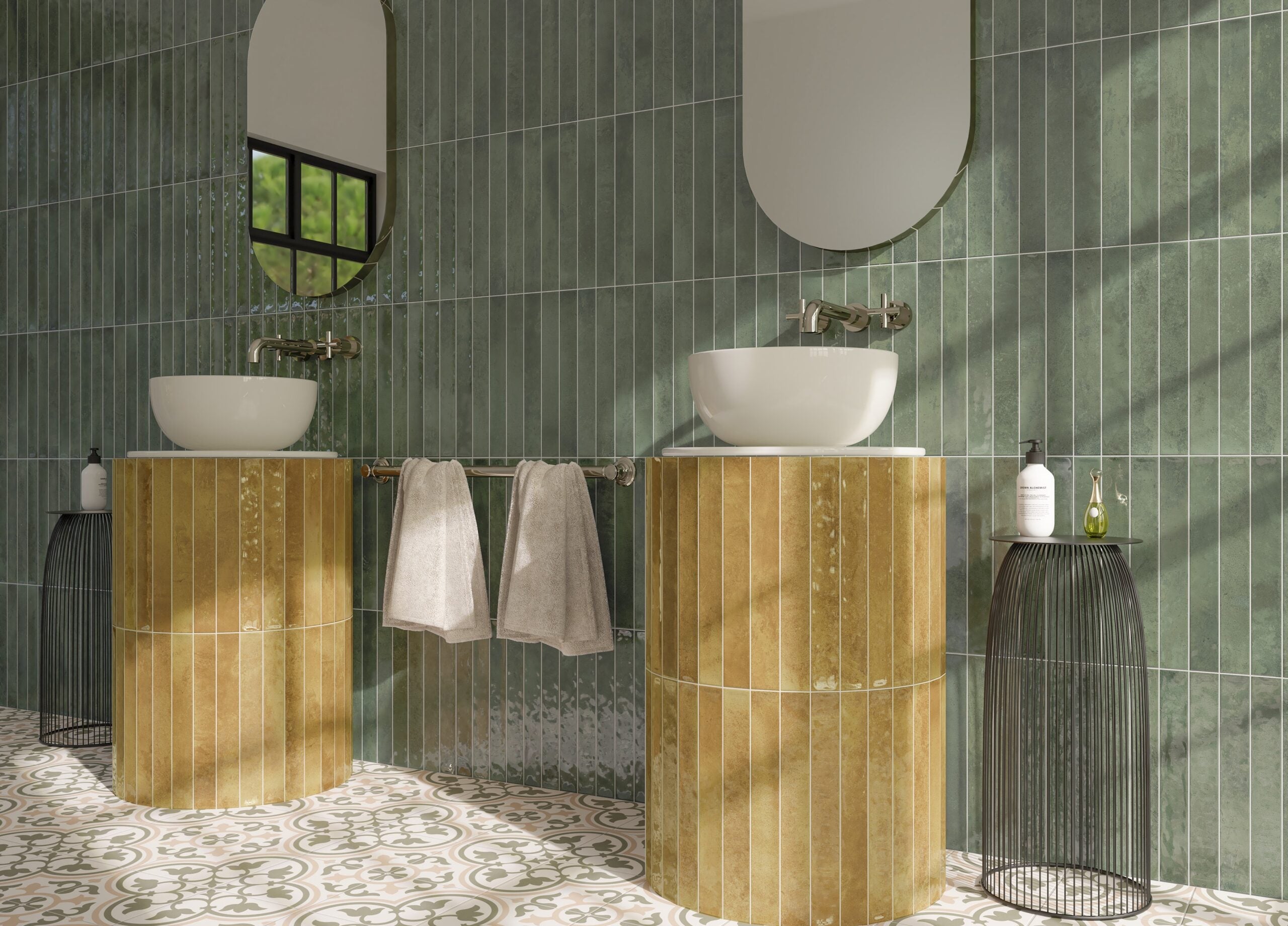 Dateg Wandtegel Celtic 5x40 Forest Groen - Mozaiektegel.com