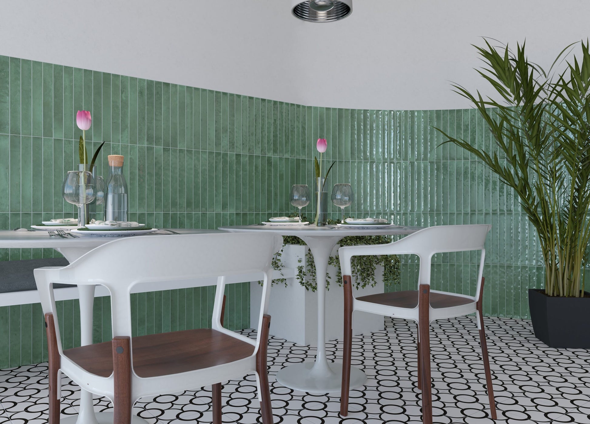 Dateg Wandtegel Celtic 5x40 Sage Groen - Mozaiektegel.com