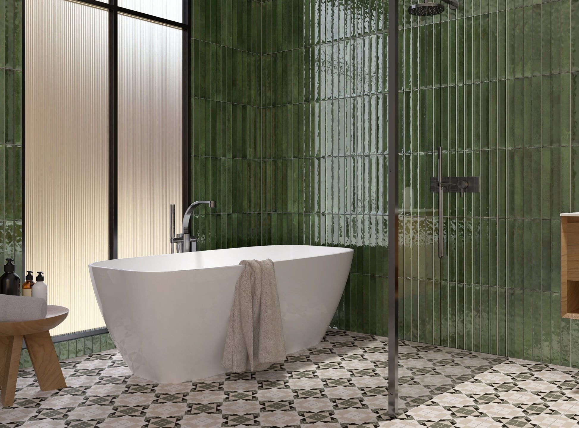 Dateg Wandtegel Celtic 5x40 Verde Groen - Mozaiektegel.com