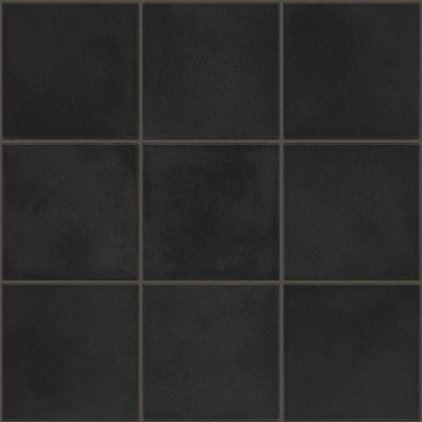 The Mosaic Factory Kasba Mozaïek Tegel Vierkant - Zwart Glanzend Porselein 297x297 mm - Mozaiektegel.com