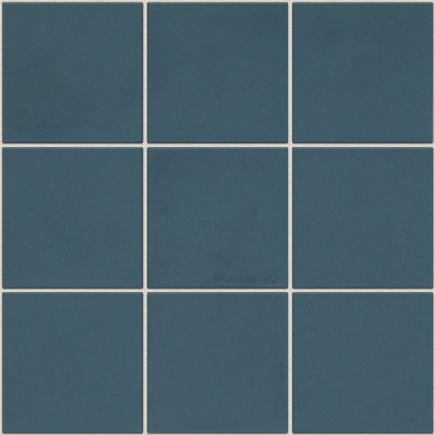 The Mosaic Factory Kasba Mozaïek Tegel Vierkant – Ocean Blue Mat Porselein 297×297 mm, voeg moon white