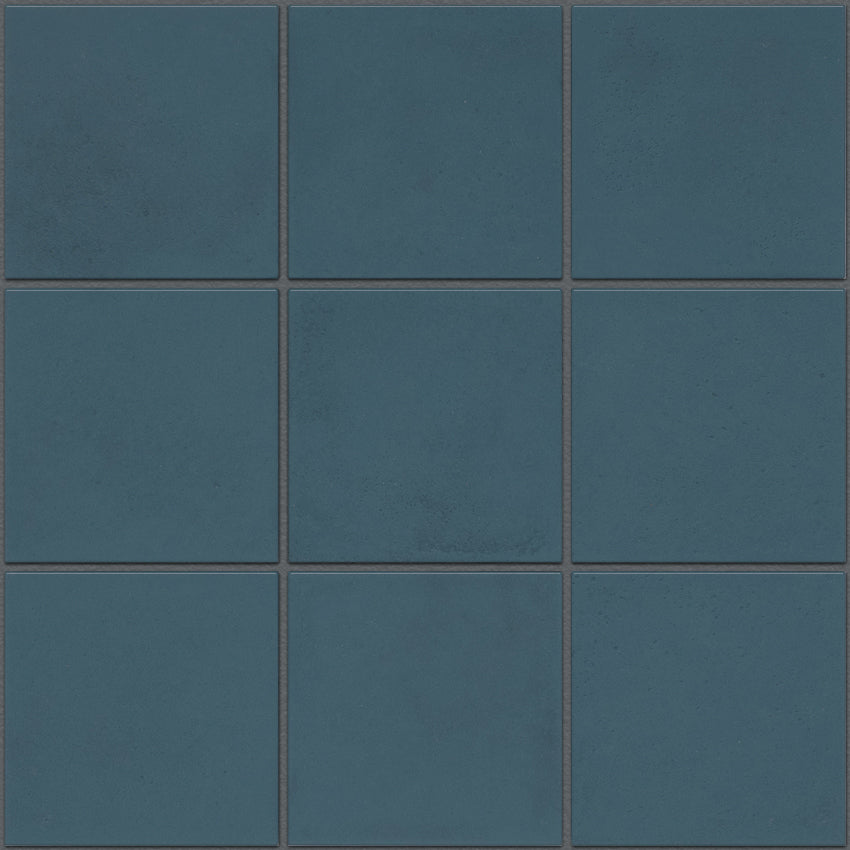 The Mosaic Factory Kasba Mozaïek Tegel Vierkant – Ocean Blue Mat Porselein 297×297 mm, voeg antracite