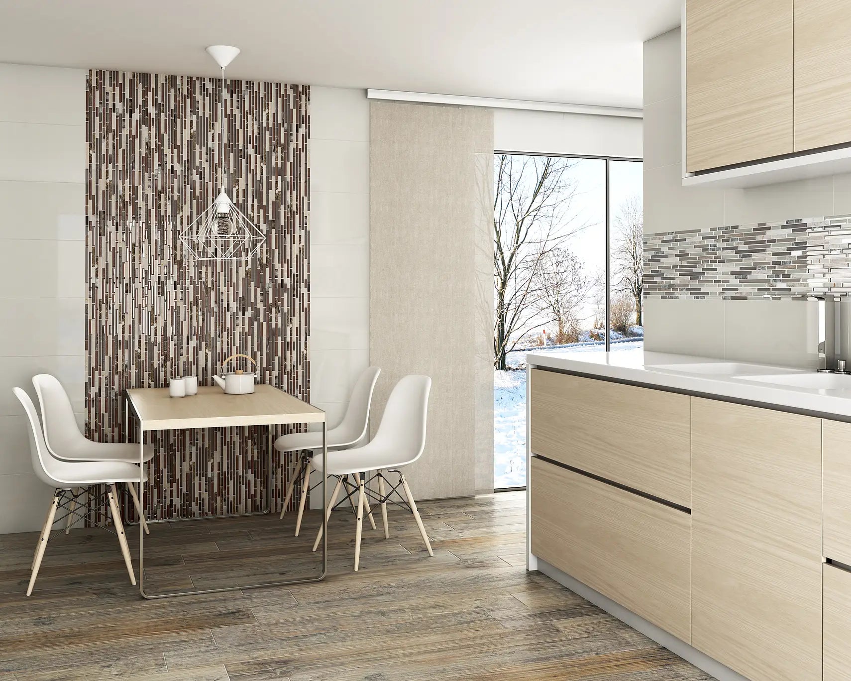 Mozaïek tegels Brick Grijs 30 x 30 - Rechthoek Wandtegel Glas - Mozaiektegel.com