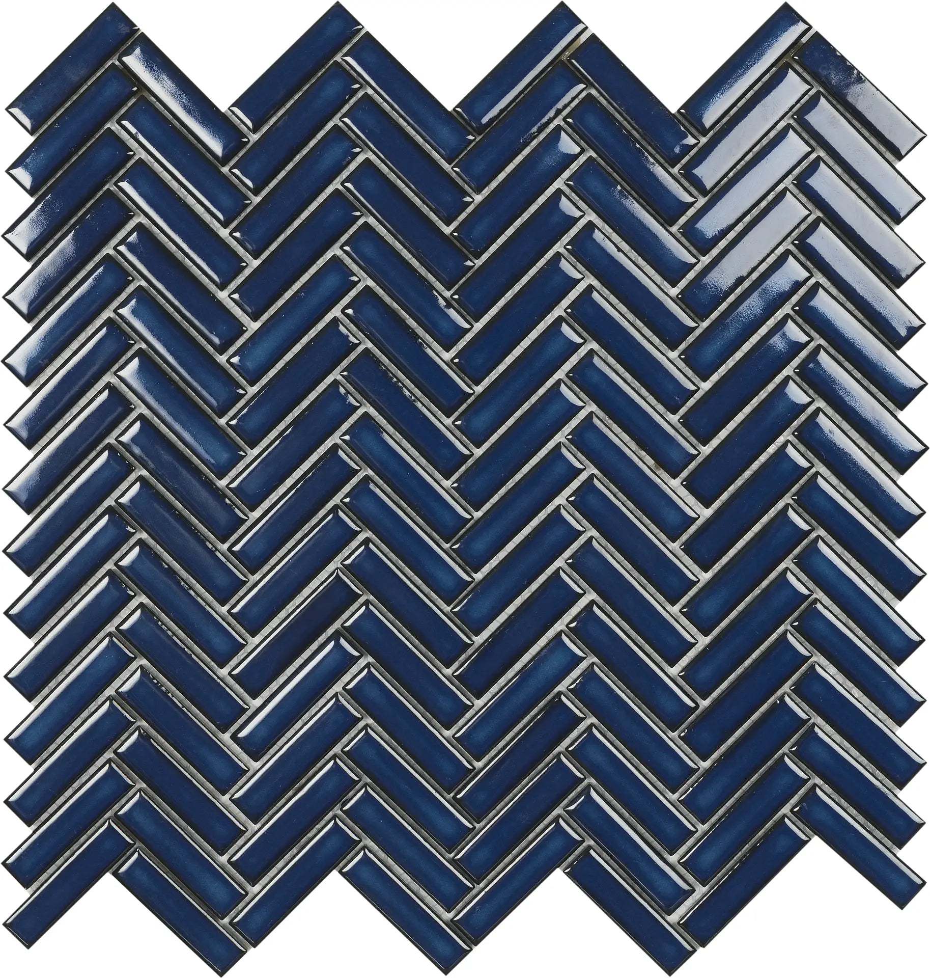 Mozaïek tegels Chevron Blauw Glans 28,3x27,7 - Rechthoek, visgraat Wand en vloer Geglazuurde porseleinen steengoed