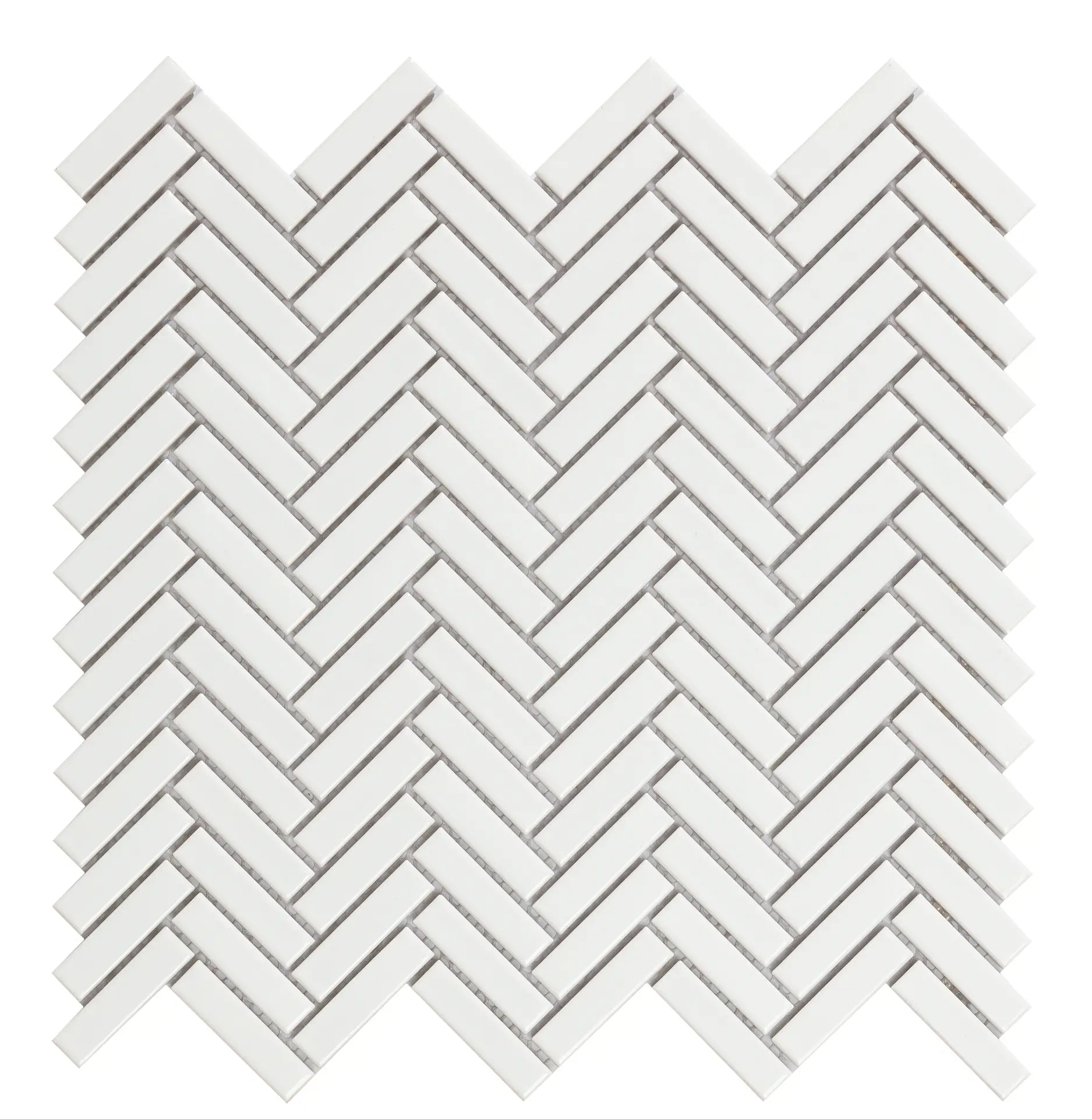 Mozaïek tegels Chevron Wit Glans 28,3x27,7 - Rechthoek, visgraat Wand en vloer Geglazuurde porseleinen steengoed