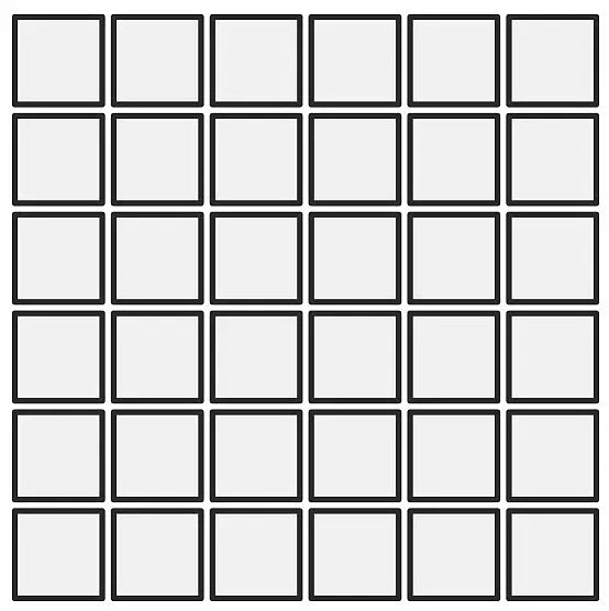 Mozaïek tegels Domus Bianco Esagono - Vierkant Wand en vloer Geglazuurde Porseleinen Steengoed