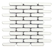 Mozaïek tegels Dublin Wit Glans 30x30,6 - Ovaal Wandtegels Geglazuurde porseleinen steengoed