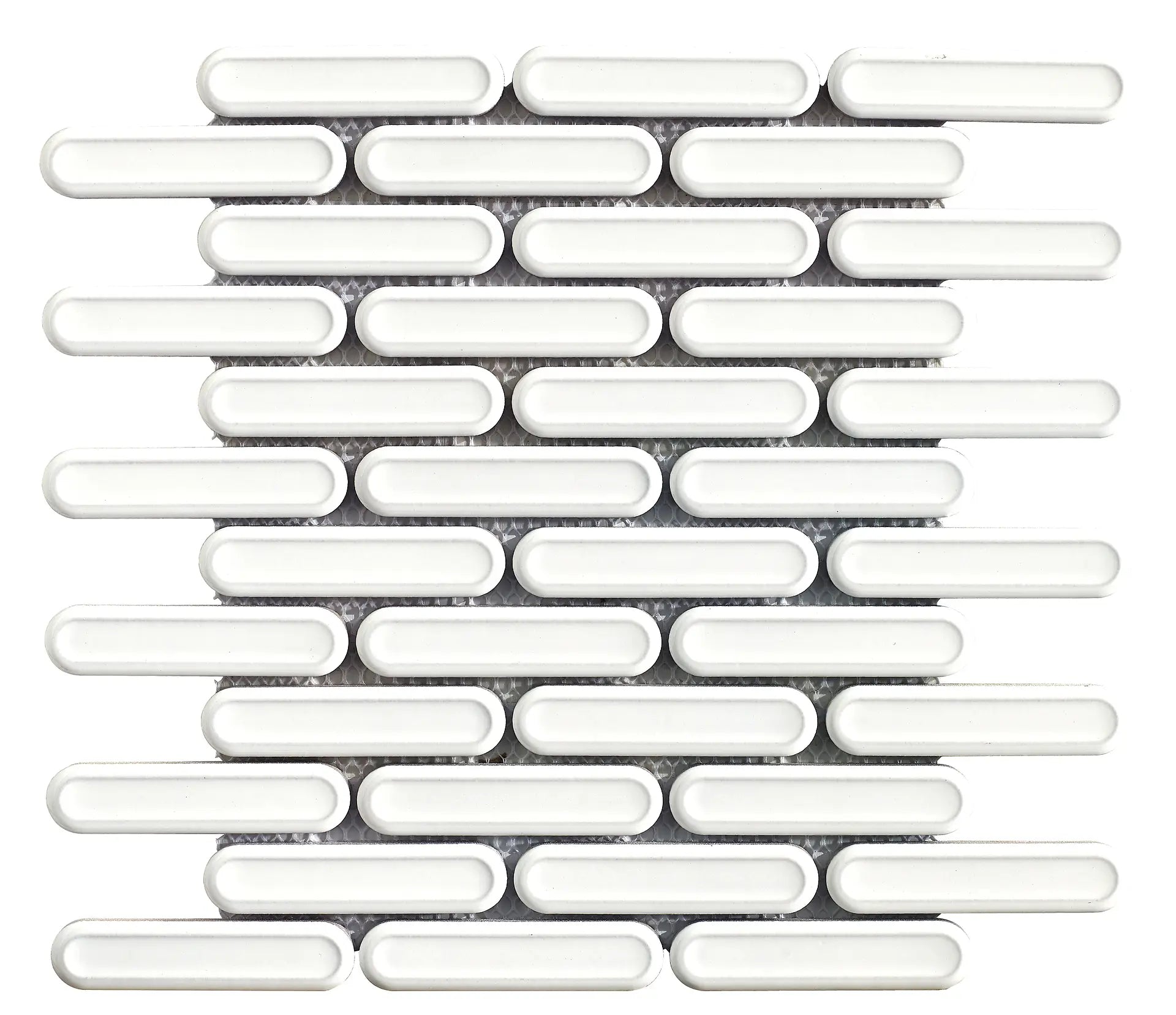 Mozaïek tegels Dublin Wit Glans 30x30,6 - Ovaal Wandtegels Geglazuurde porseleinen steengoed