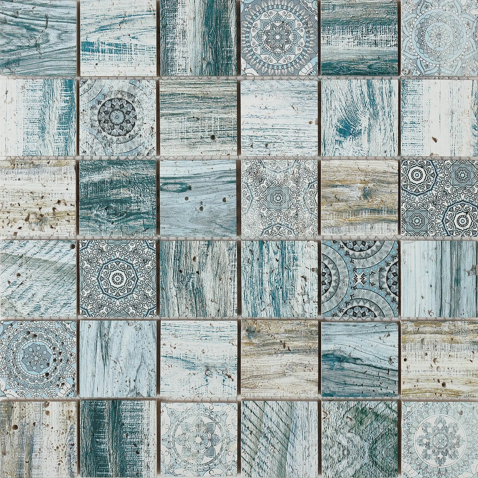 Mozaïek tegels Hydra Blauw 30x30 - Vierkant Wandtegels Natuursteen