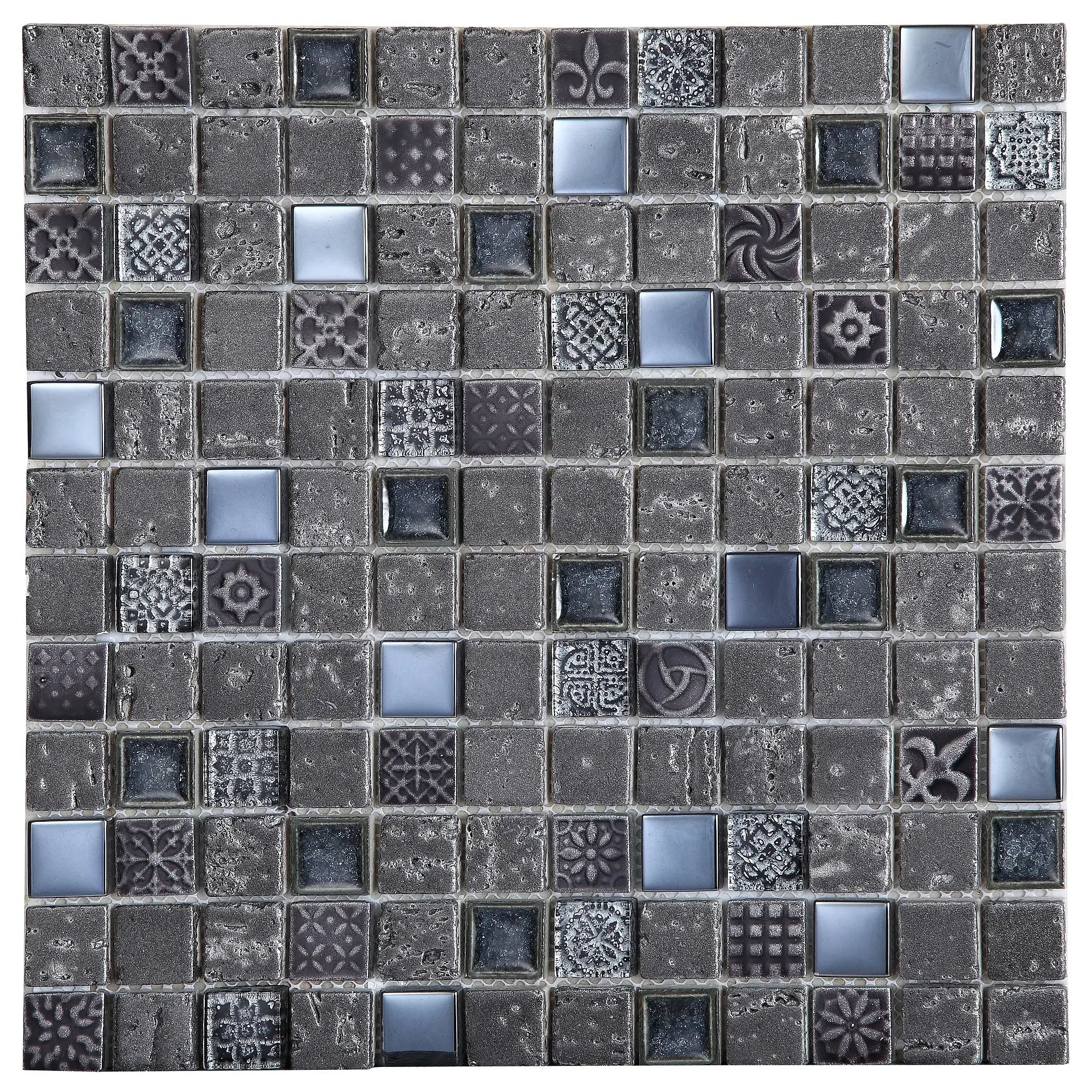 Mozaïek tegels Imperium Grafiet 30x30 - Vierkant Wandtegels Glas