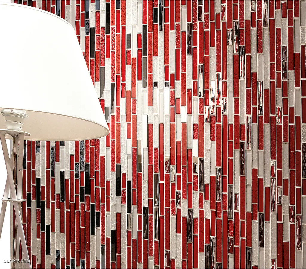 Mozaïek tegels Kwarts Rood 30x30 - Rechthoek Wandtegels Glas - Mozaiektegel.com