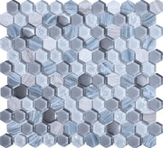 Mozaïek tegels Levend Grijs 30x30 - Hexagon Wandtegels Glas