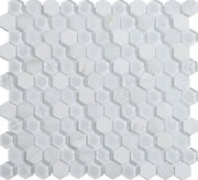 Mozaïek tegels Levend Wit 30x30 - Hexagon Wandtegels Glas
