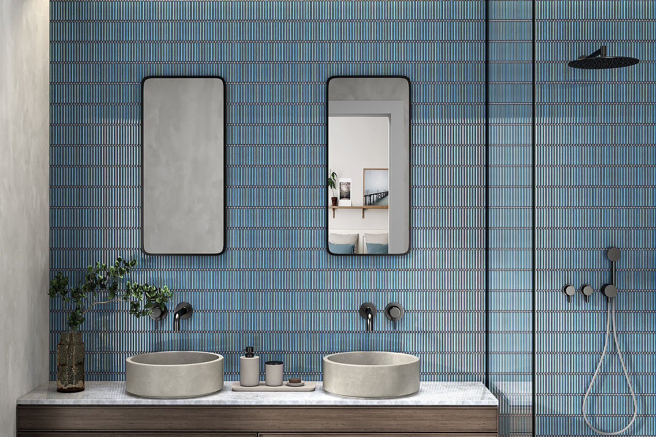 Mozaïek tegels Linea Wintertaling 28,41x29,61 - Rechthoek Wand en vloer Geglazuurde porseleinen steengoed - Mozaiektegel.com