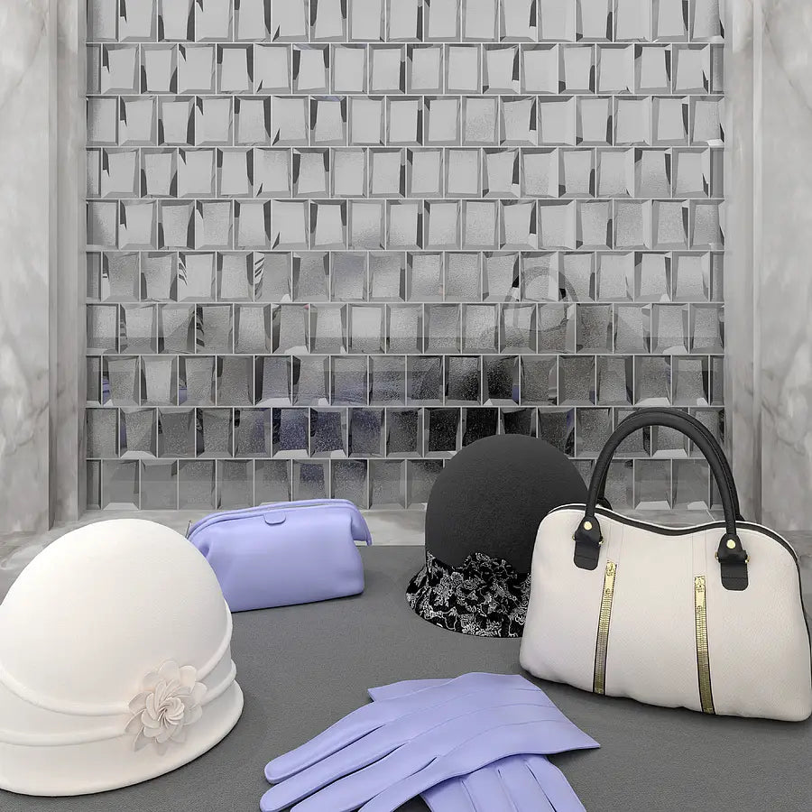 Mozaïek tegels Luxor Zilver 30x30 - Rechthoek Wandtegels Glas - Mozaiektegel.com