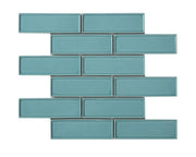 Mozaïek tegels Lyon Blauw 30x30 - Rechthoek Wandtegels Geglazuurde porseleinen steengoed