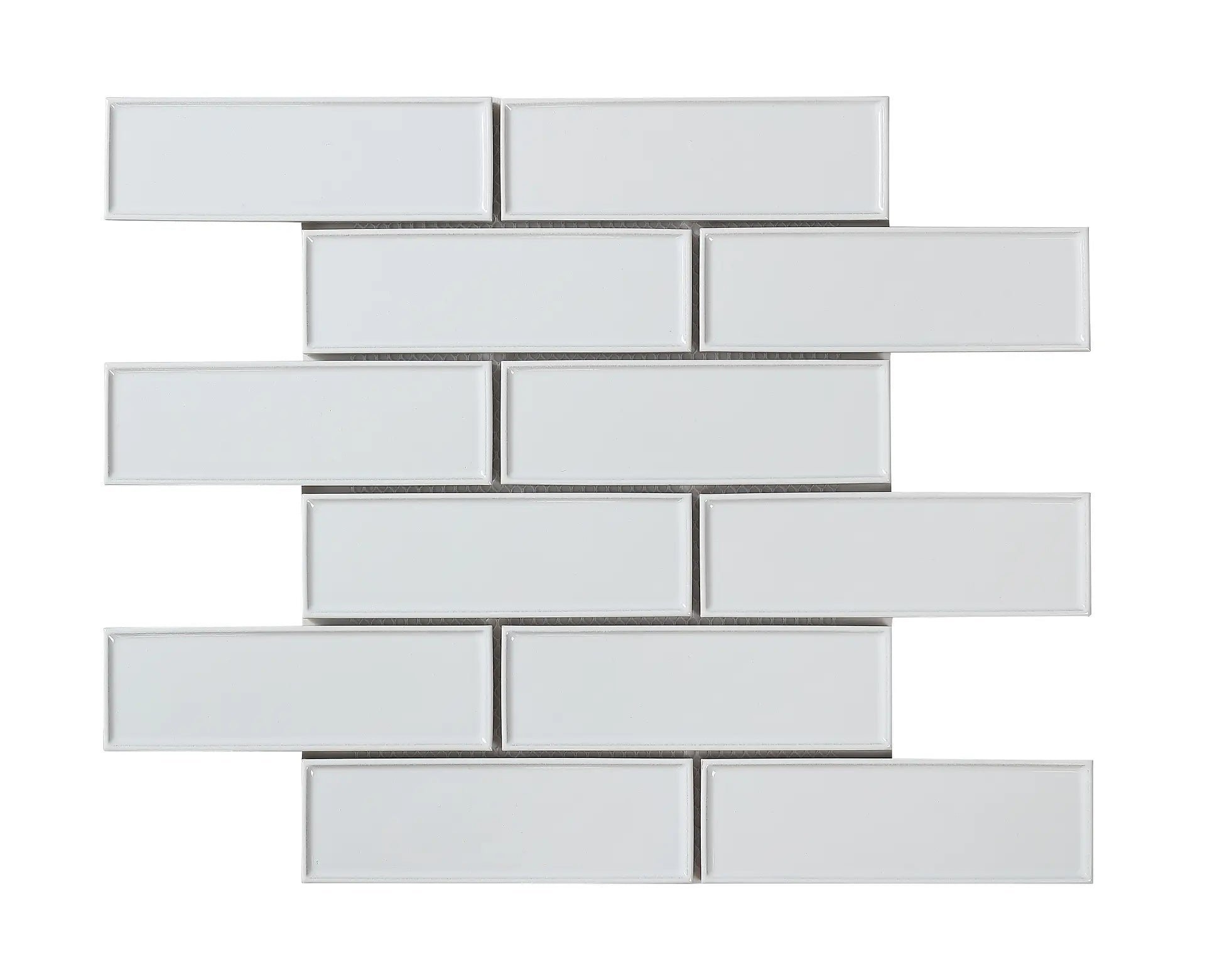 Mozaïek tegels Lyon Wit 30x30 - Rechthoek Wandtegels Geglazuurde porseleinen steengoed