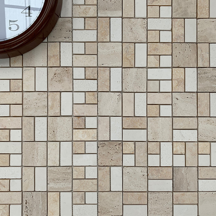 Mozaïek tegels Marmol Cati 30x30 - Vierkant Wand en vloer Natuursteen - Mozaiektegel.com