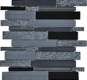 Mozaïek tegels Mojave Grafiet 30x30 - Rechthoek Wandtegels Glas