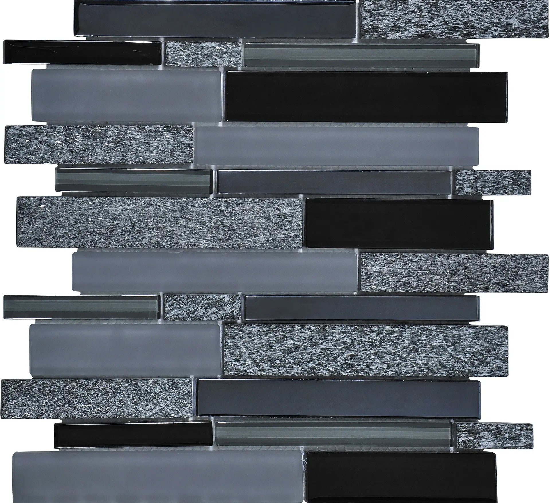 Mozaïek tegels Mojave Grafiet 30x30 - Rechthoek Wandtegels Glas