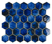 Mozaïek tegels Mykonos Blauw 31,2x27 - Hexagon Wandtegels Geglazuurde porseleinen steengoed
