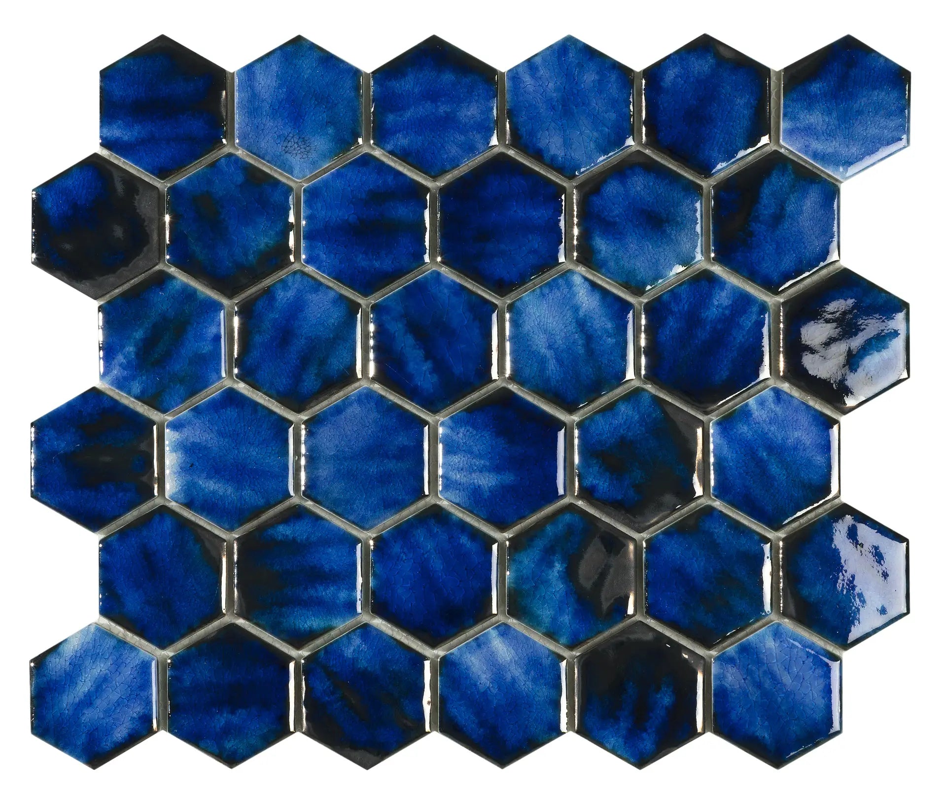 Mozaïek tegels Mykonos Blauw 31,2x27 - Hexagon Wandtegels Geglazuurde porseleinen steengoed