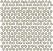 Mozaïek tegels Penny Grijs Glans 31,5x29,1 - Rond Wand en vloer Geglazuurde porseleinen steengoed