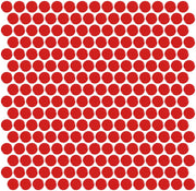 Mozaïek tegels Penny Rood Glans 31,5x29,1 - Rond Wand en vloer Geglazuurde porseleinen steengoed