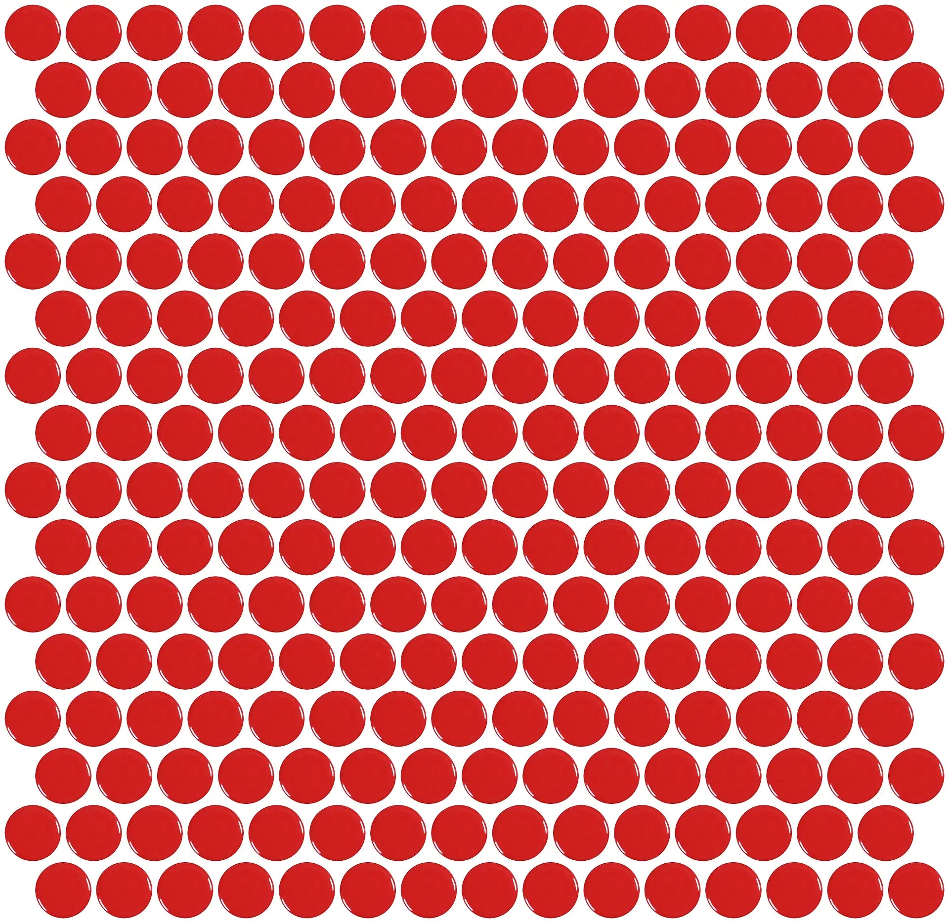 Mozaïek tegels Penny Rood Glans 31,5x29,1 - Rond Wand en vloer Geglazuurde porseleinen steengoed