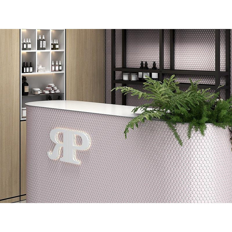 Mozaïek tegels Penny Rose Mat 31,5x29,1 - Rond Wand en vloer Geglazuurde porseleinen steengoed - Mozaiektegel.com