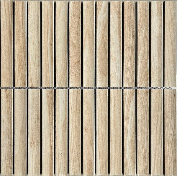 Mozaïek tegels Piano Kitkat Fingers Grenenhout Mat 29,6x29,9 - Rechthoek Wandtegels Geglazuurde porseleinen steengoed.