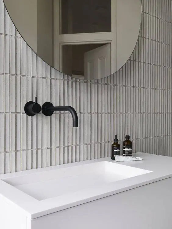 Mozaïek tegels Piano Kitkat Fingers Wit 29,6x29,9 - Rechthoek Wandtegels Geglazuurde porseleinen steengoed - Mozaiektegel.com