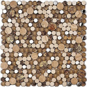 Mozaïek tegels Planeet Goud 30x30 - Rond Wandtegels Glas