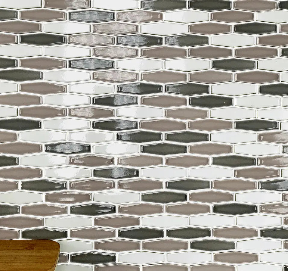 Mozaïek tegels Regen Multi 29,8x30,1 - Hexagon Wand en vloer Geglazuurde porseleinen steengoed - Mozaiektegel.com