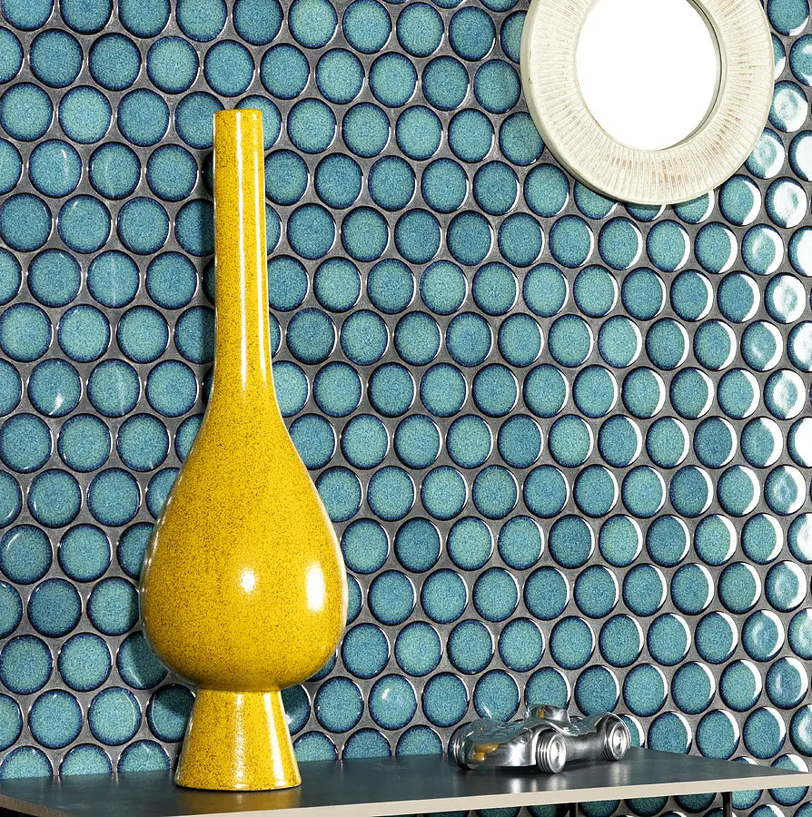 Mozaïek tegels Rond Wintertaling 30,4x26,3 - Rond Wand en vloer Geglazuurde porseleinen steengoed - Mozaiektegel.com