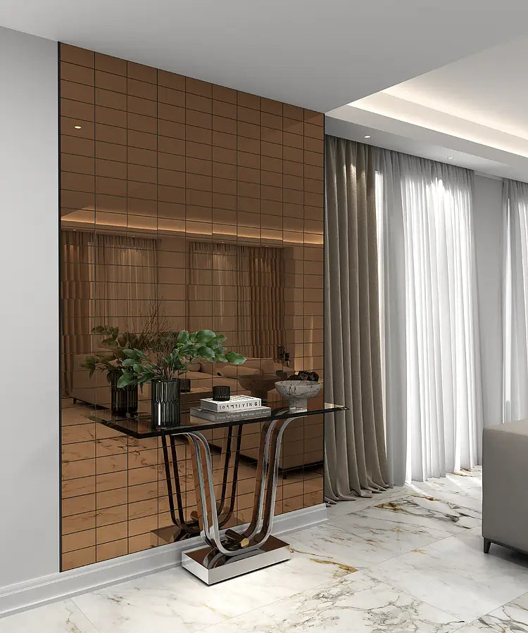 Mozaïek tegels Selfie Koper 30,2x30,6 - Rechthoek Wandtegels Glas - Mozaiektegel.com