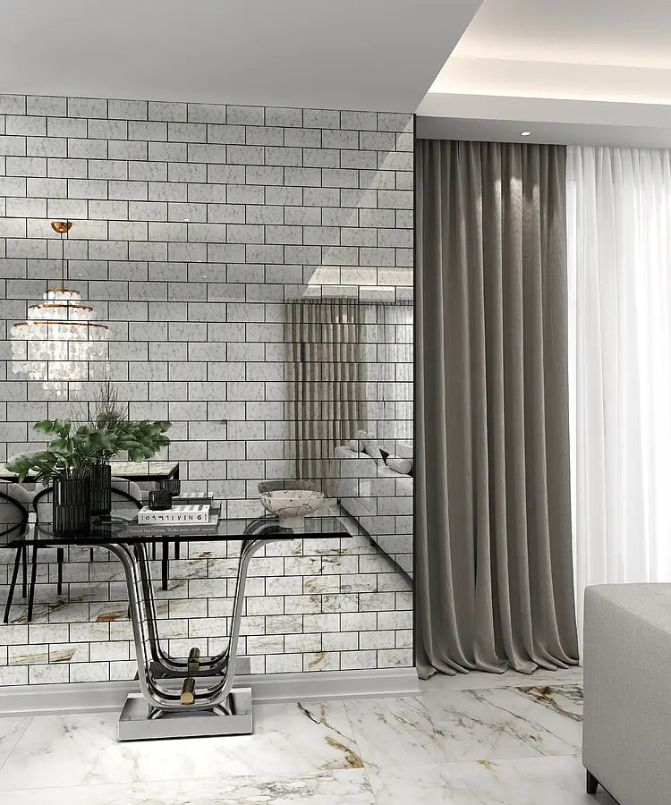 Mozaïek tegels Selfie Zilver Roest 30,2x30,6 - Rechthoek Wandtegels Glas - Mozaiektegel.com