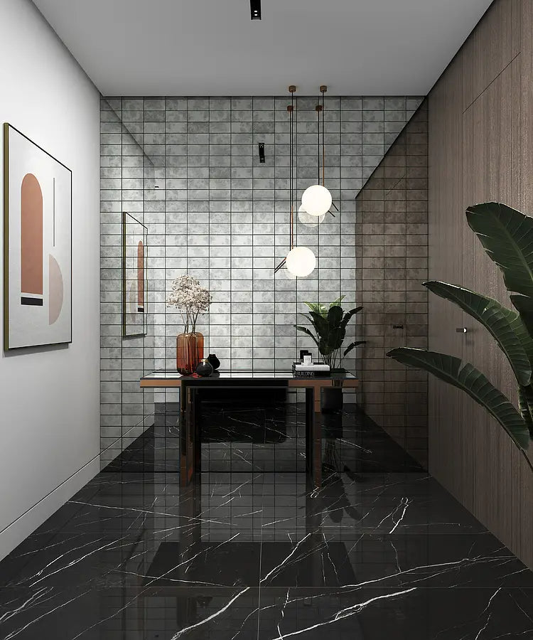 Mozaïek tegels Selfie zilveren mal 30,2x30,6 - Rechthoek Wandtegels Glas - Mozaiektegel.com