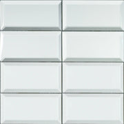 Mozaïek tegels Selfie zilveren schuine rand 30,2x30,6 - Rechthoek Wandtegels Glas