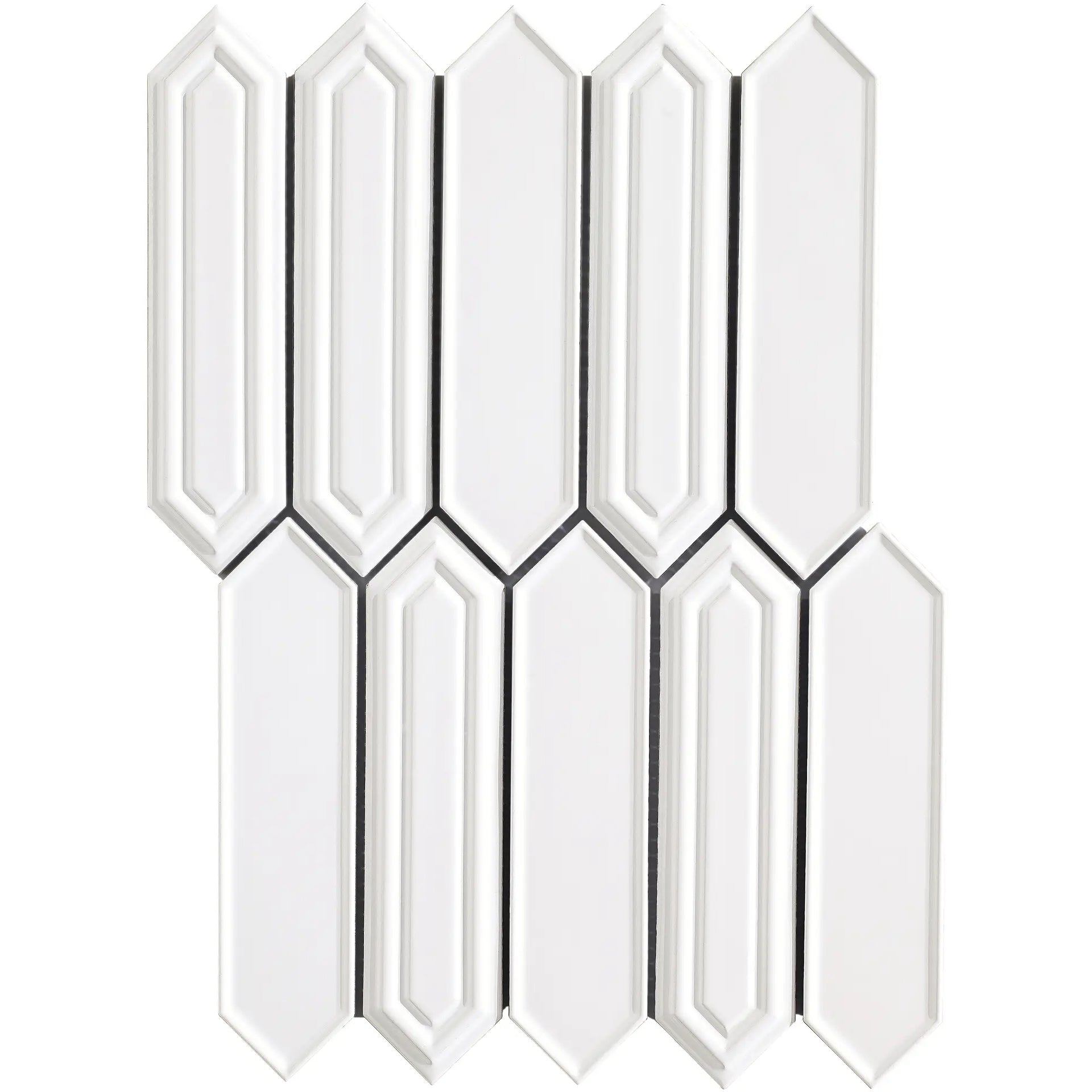 Mozaïek tegels Sevilla Blanco Glans 35,3x25,5 - Hexagon Wandtegels Geglazuurde porseleinen steengoed