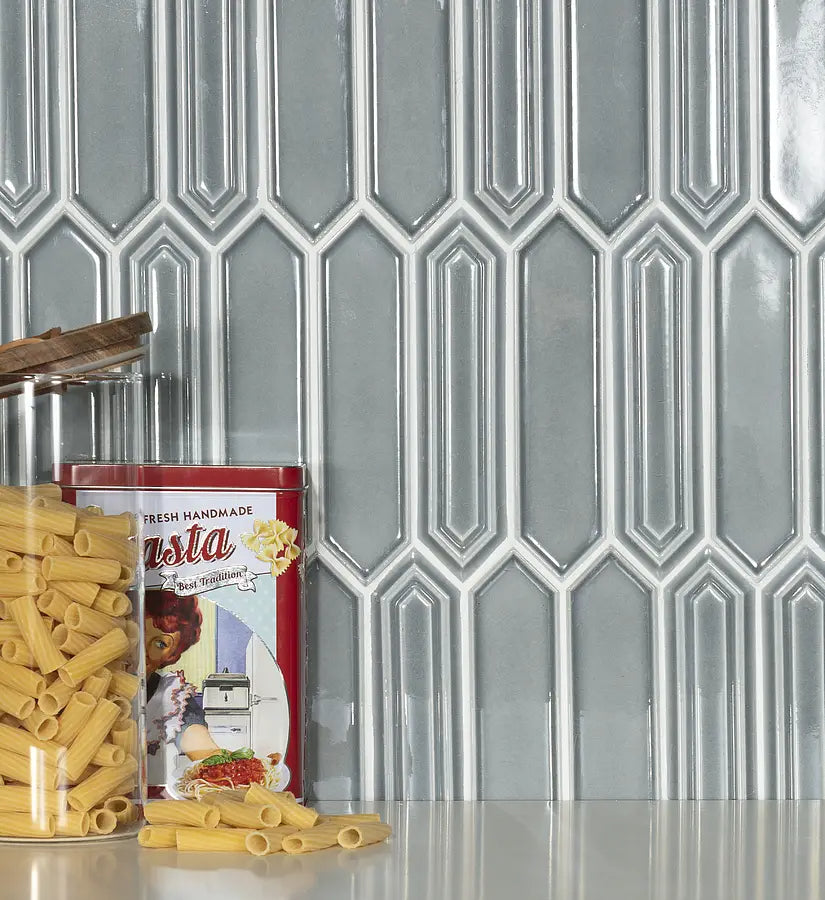 Mozaïek tegels Sevilla Gris Glans 35,3x25,5 - Hexagon Wandtegels Geglazuurde porseleinen steengoed - Mozaiektegel.com