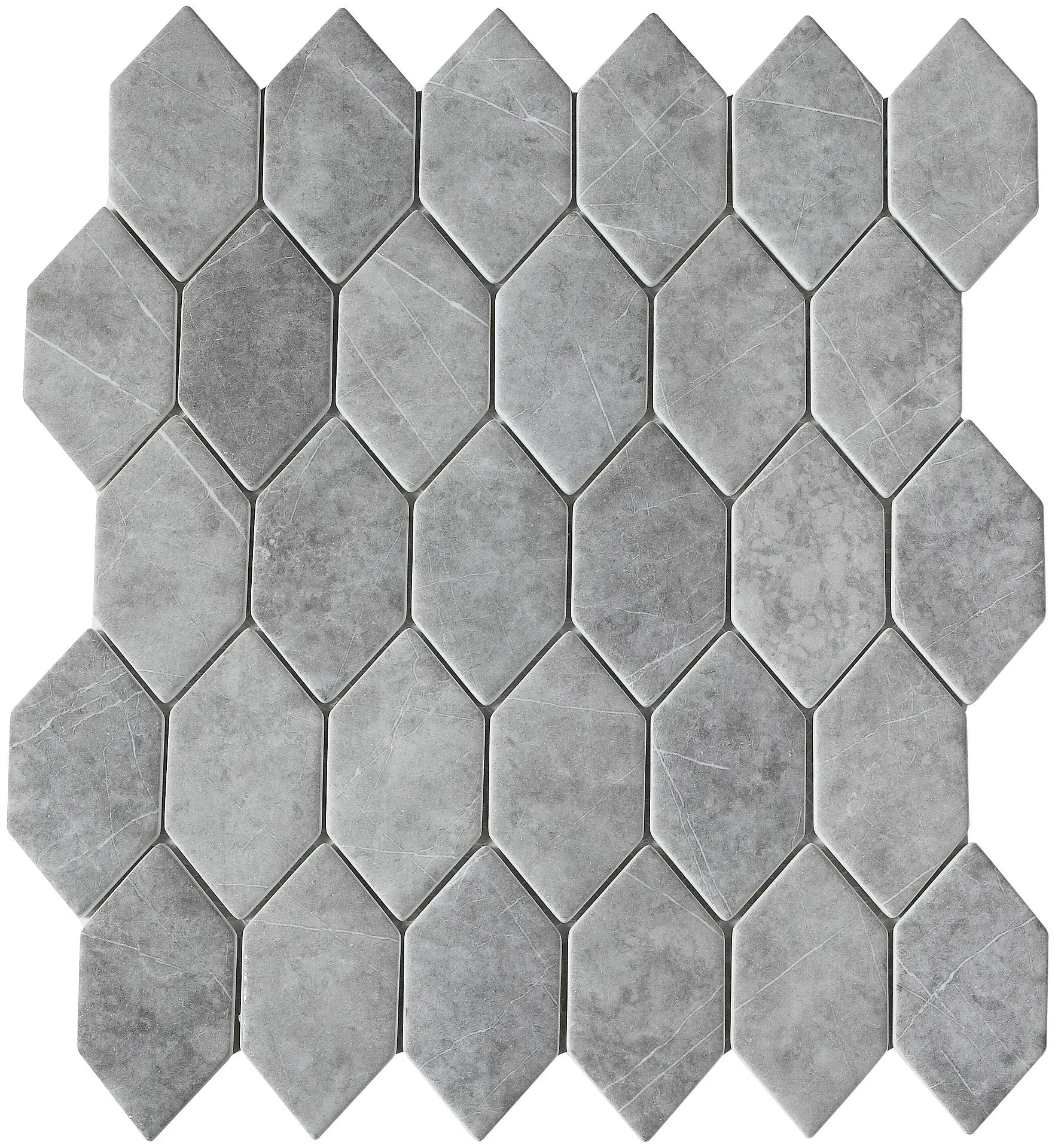 Mozaïek tegels Stedelijk Grijs 26x28 - Hexagon Wandtegels Glas