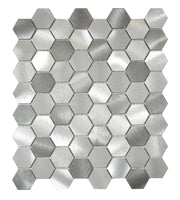 Mozaïek tegels Surfaces Alfa Zilver 28,3x24,5 - Hexagon Wandtegels Metaal